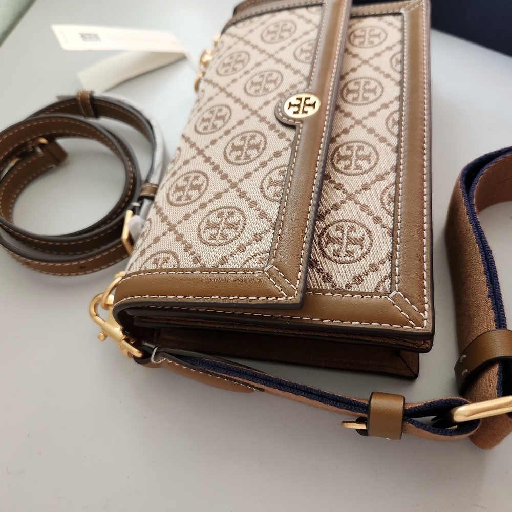 Tory Burch T Monogram Jacquard Shoulder Bag Crossbody - Picture 5 of 7